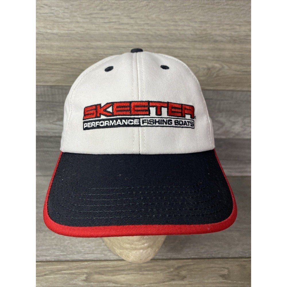 Skeeter Performance Fishing Boats Hat White Navy Blue Eat Sleep‎ Fish Snapback